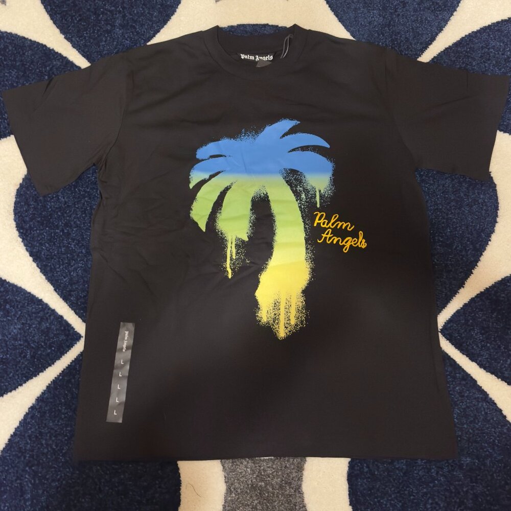 Palm Angels Graffiti Palm Tree T-Shirt Size Large